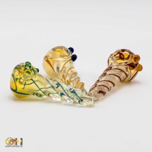 3.5" twisted Glass hand pipe 2 ct