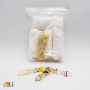 3" GLASS GOLD FUMED STRAIGHT PIPE 25GM PINK 5CT/pk