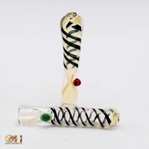 2.5" Straight  w/dot Glass Chillums 4 ct