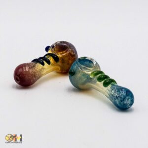 3" side lines w/dots glass hand pipe