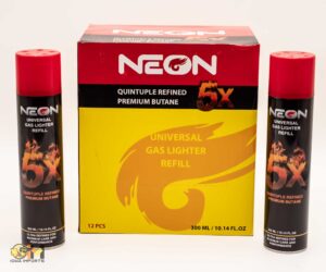 Neon 5X Universal Gas lighter 300ml12ct