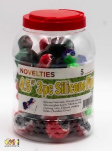 4.5' 3PC SILICONE PIPE WITH STICK IN A JAR 20PC