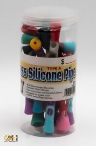 GLASS SILICONE PIPE FLARE IN A JAR 20CT