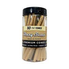 BLAZY SUSAN CONES 1 1/4 CONES 50CT JAR (UNBLEACHED)
