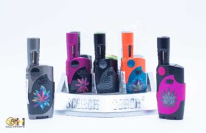 61761-1/Scorch Torch/Adjustable Torch/hold button-easy dial/asst neon leaf design, 9ct