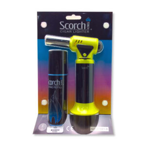 61661-B/Scorch Torch/Torch Blister Combo-butane refilltwo-tone asst color-glossy finish/7"