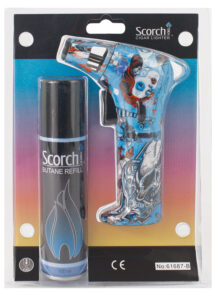 61687-B/Scorch Torch/Torch Blister Combo-butane refill/asst leaf design & colors/6.5"