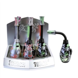 61769- SCORCH RIBBED NOZZLE ADJUSTABLE TORCH/ GRAFFITI LEAF DESIGN 6CT