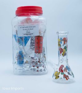 8" WP sticker with Downstem & Banger 6CT WP3046