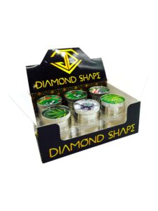 Diamond Shape 3PC Grinders, 12set/Display