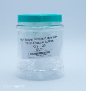 90Deg Banger Beveled Edge Male 18mm opaque Bottom 20pcs/jar- GL28