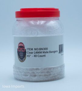 BN300 Clear 14mm Male Bangers 45deg- 40ct/jar