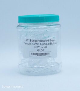 90 Deg Banger Beveled Edge Female 14mm Opaque Bottom 20pcs/Jar- GL30