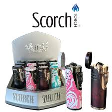 61701-2T/Scorch Torch/70deg Angle 2Torch/cigar punch-asst color&design/3.25"/12ct