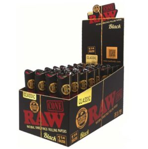 Raw Black 1 1/4 " Cones - 6 Pk