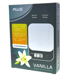 AWS VANILLA DIGITAL KITCHEN SCALE 5000G/11 LB