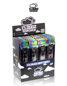 CLOUDZ SMOKE CART VAPE BATTERY 24CT/DISPLAY - ROSE GOLD AND RAINBOW